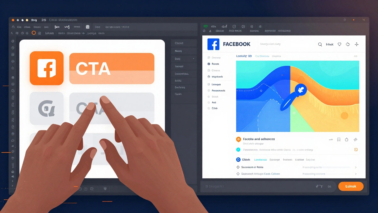 Split-screen test comparing CTA button colors with user heatmap overlay.